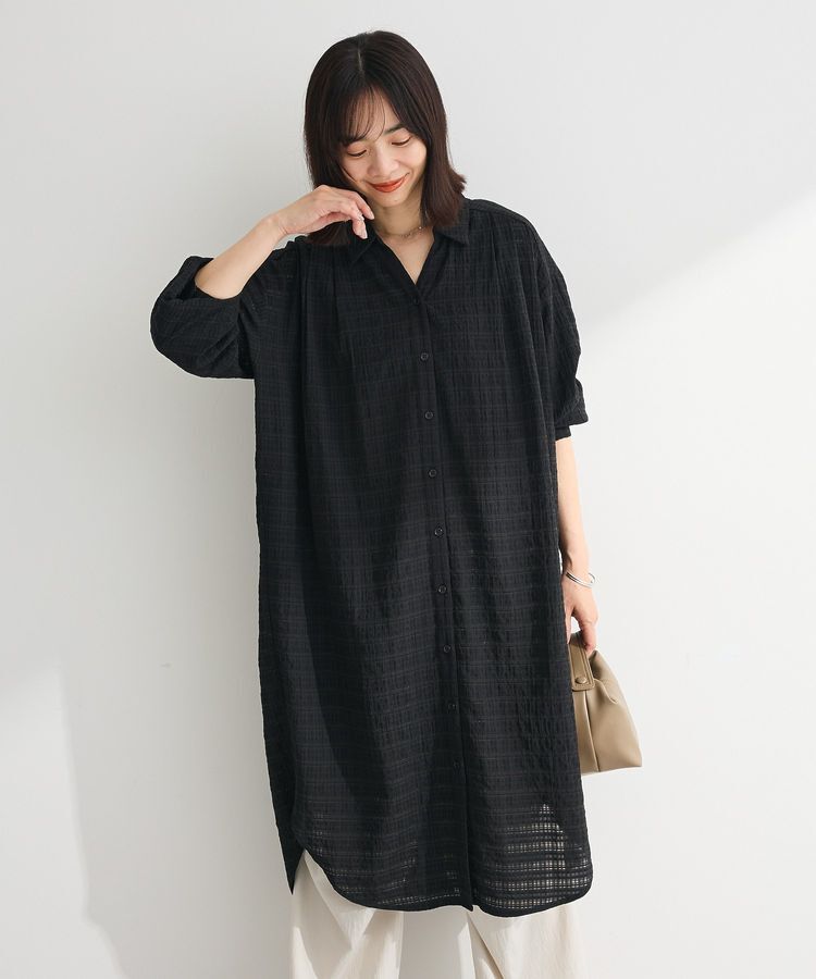 Green Parks「シアーチェックシャツワンピース」|ワンピース|