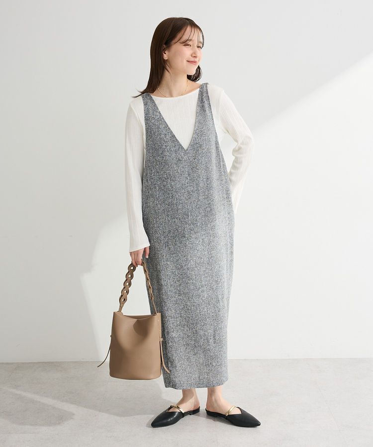 Green Parks「サマーツィードジャンスカ」|ジャンパースカート|Gray