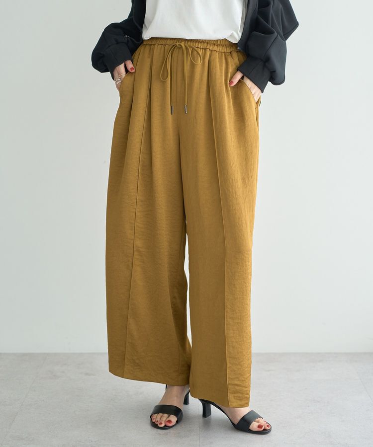 Editt by YECCA VECCA「ヴィンテージサテンイージーワイドパンツ」|その他|Camel