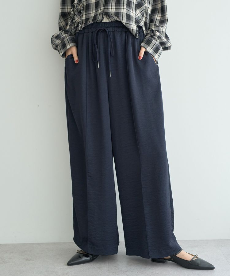 Editt by YECCA VECCA「ヴィンテージサテンイージーワイドパンツ」|その他|Navy