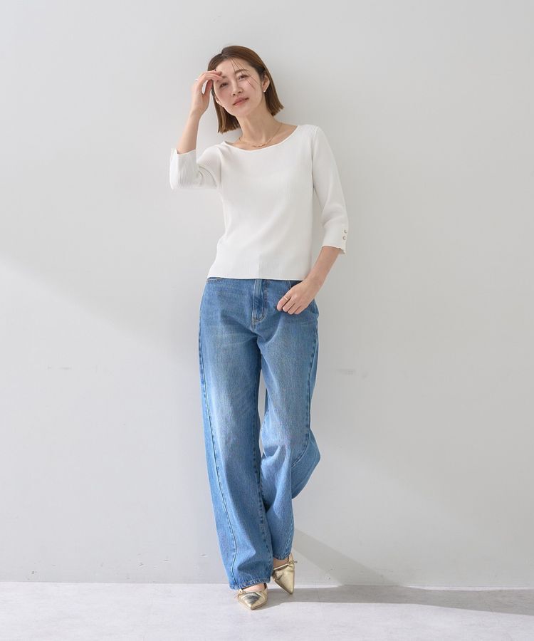 YECCA VECCA「ORGABITS切替ストレートデニム」|デニム|