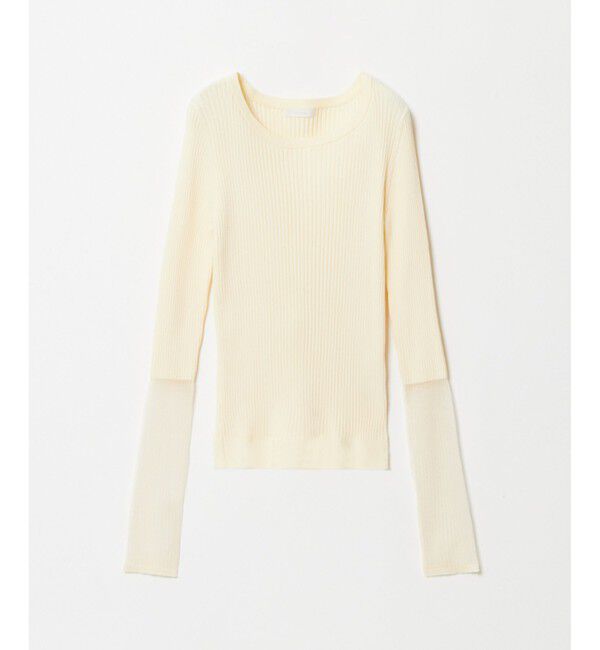 allureville「シアーカフスラウンドネックプルオーバー」|ニット・セーター|