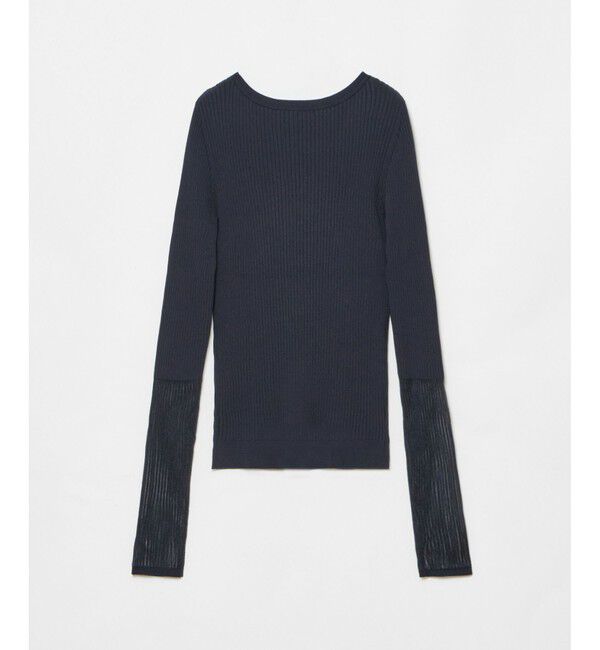 allureville「シアーカフスラウンドネックプルオーバー」|ニット・セーター|