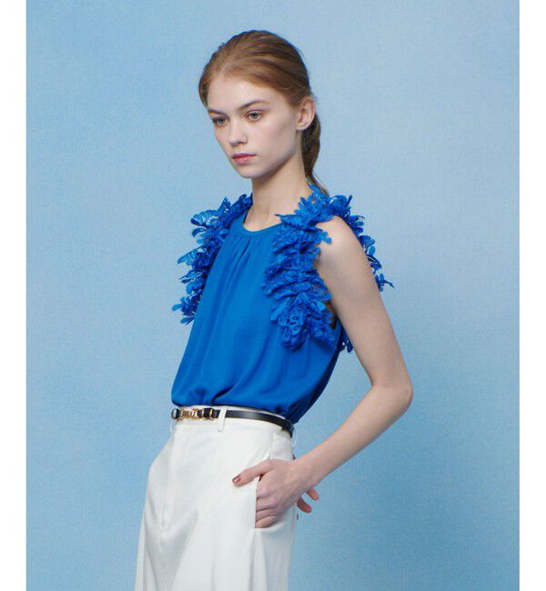 LOULOU WILLOUGHBY「【LOULOU WILLOUGHBY】アームレースプルオーバー」|ニット・セーター|