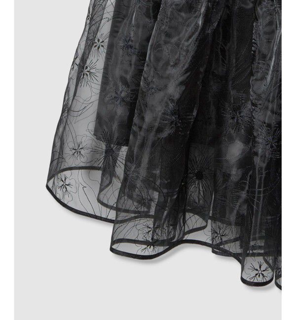 LOULOU WILLOUGHBY「【LOULOU WILLOUGHBY】オーガンジーフラワー刺繍スカート」|スカート|