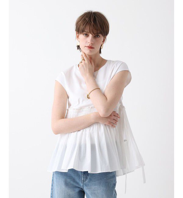 allureville「刺繍プリーツペプラムプルオーバー」|Tシャツ・カットソー|オフホワイト