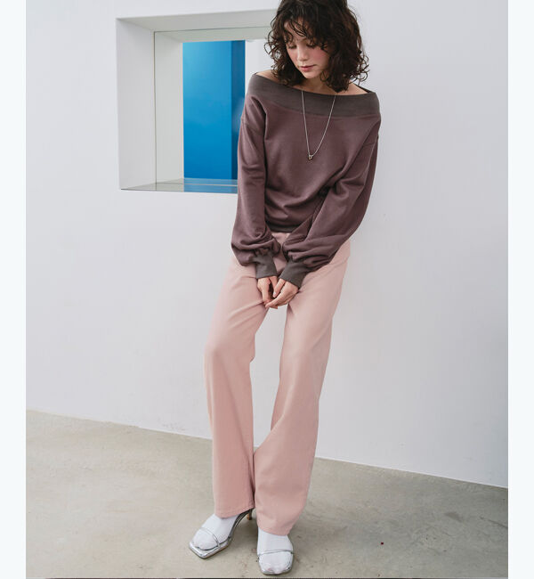 titivate「ドット/カラーストレートデニムパンツ」|デニム|