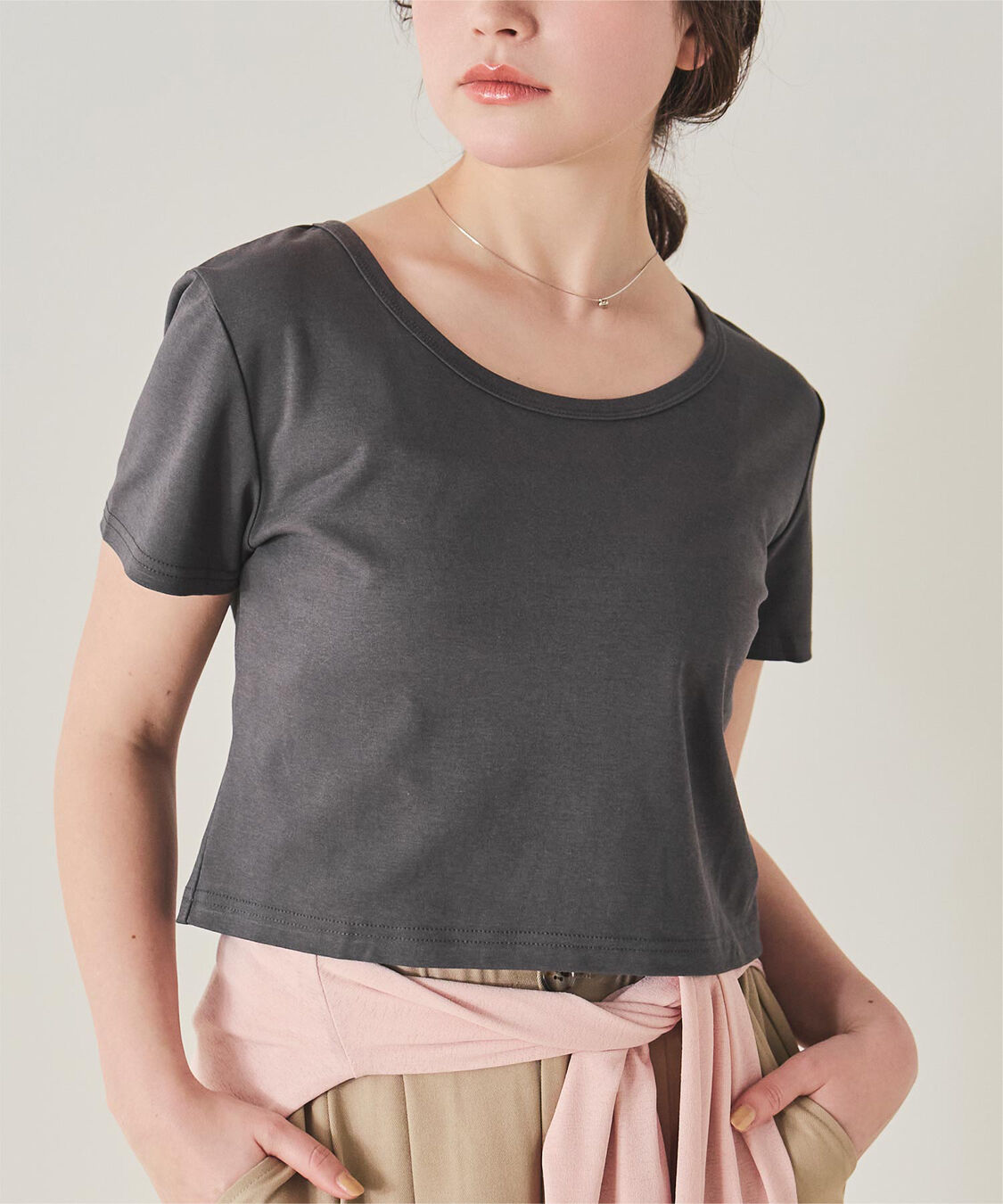 titivate「汗染み防止ｺﾝﾊﾟｸﾄTｼｬﾂ」|Tシャツ・カットソー|チャコール