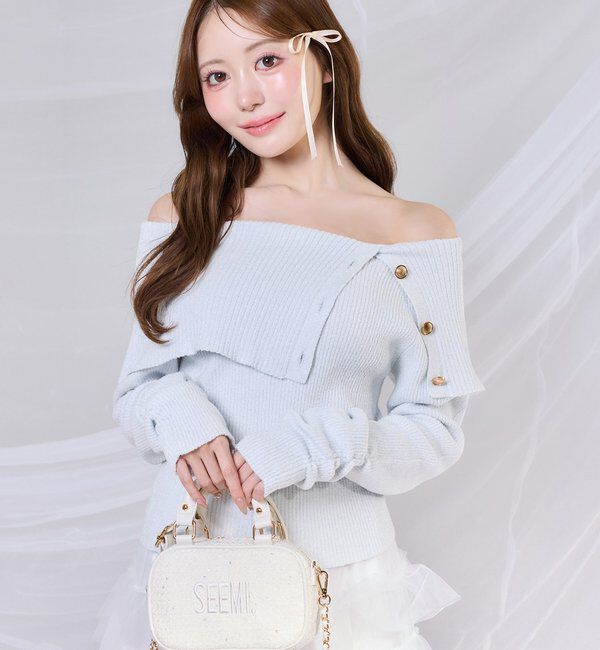  「オフショルラメニット」|ニット・セーター|