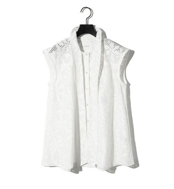 MIDIUMISOLID「MIDIUMISOLID for Ladies レースボウタイノースリーブブラウス」|シャツ・ブラウス|