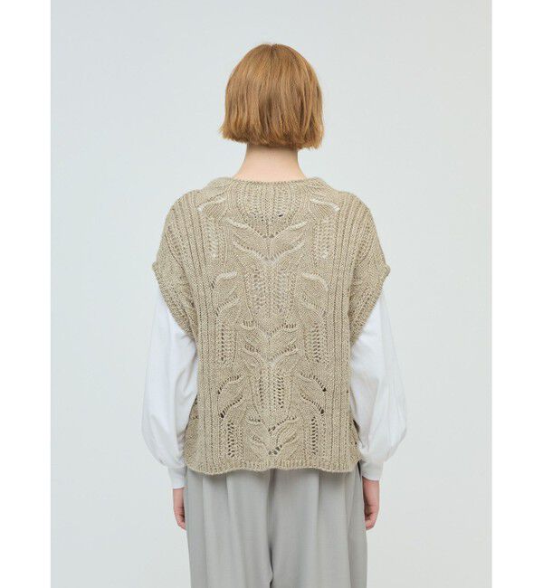 mizuiro ind「mizuiro ind シアーケーブル柄ベスト」|ベスト・ジレ|