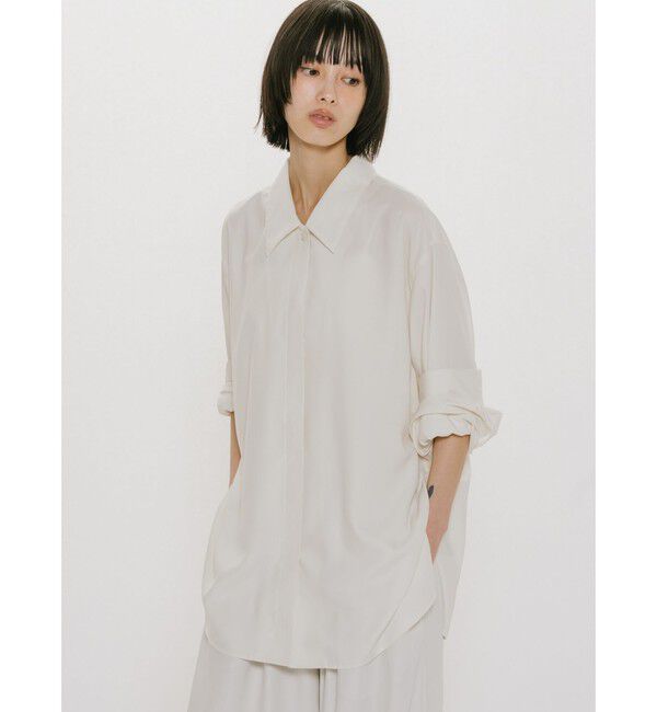 MIDIUMISOLID「MIDIUMISOLID for Ladies リラックスロングカフスシャツ」|シャツ・ブラウス|