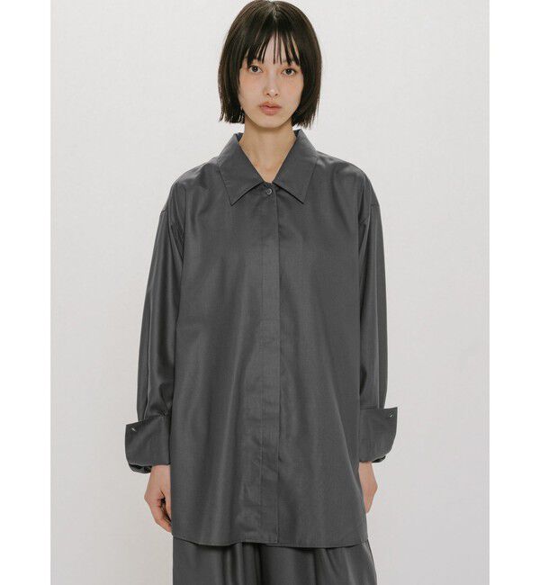 MIDIUMISOLID「MIDIUMISOLID for Ladies リラックスロングカフスシャツ」|シャツ・ブラウス|