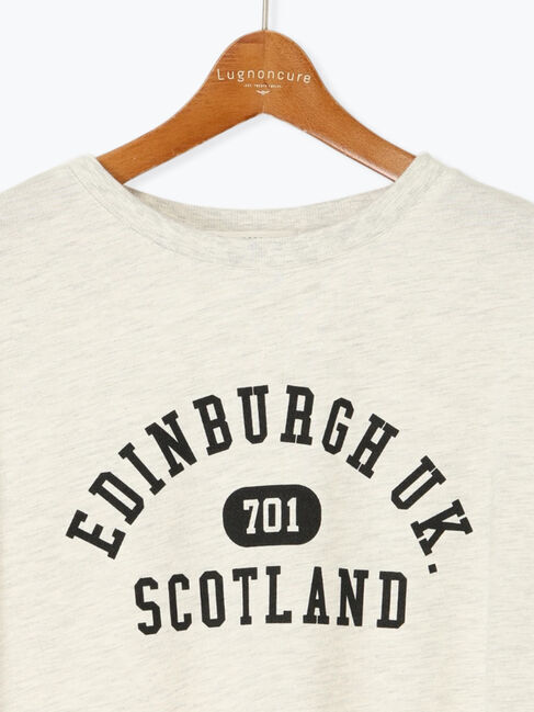 Lugnoncure「カレッジ風ロゴプリントミニ裏毛トップス」|Tシャツ・カットソー|