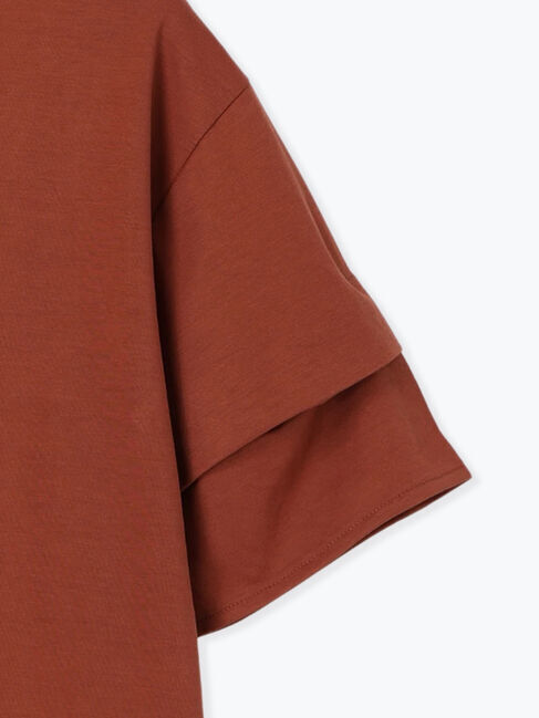 Lugnoncure「プレーティング袖タックTシャツ」|Tシャツ・カットソー|