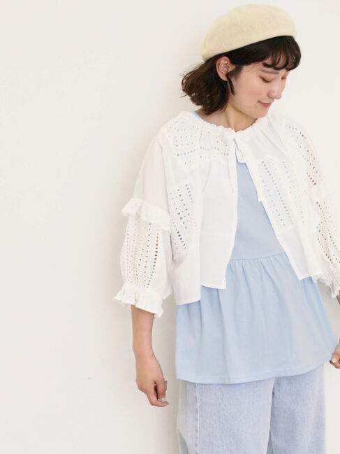 Samansa Mos2「◎ウエスト切替インナー」|Tシャツ・カットソー|ブルー