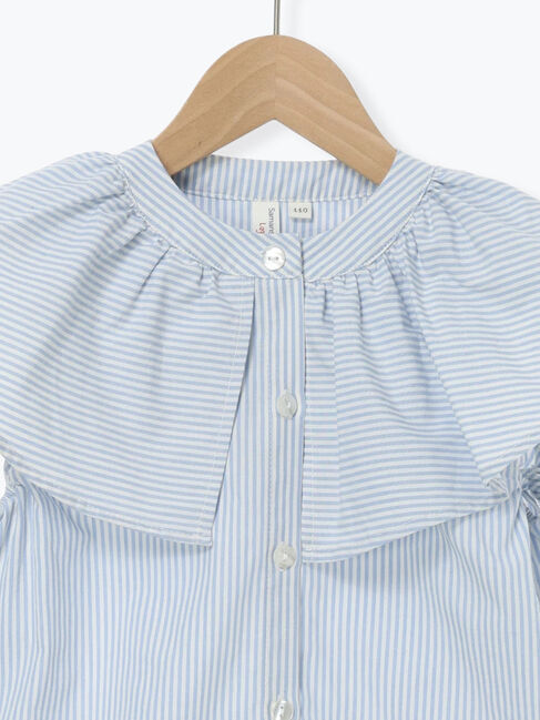 Samansa Mos2 Lagom「☆ストライプ柄ビッグカラーブラウス(セットアップ可)」|シャツ・ブラウス|