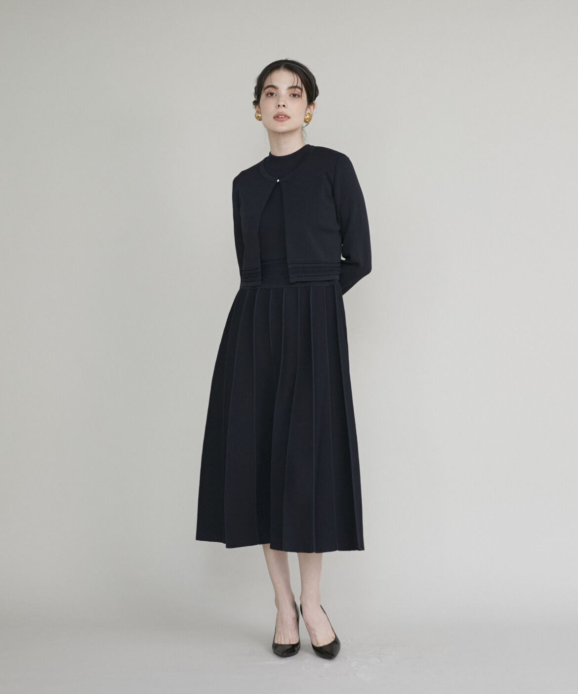 Maglie le cassetto「《M Maglie le cassetto》バイカラーニットワンピース」|ワンピース|