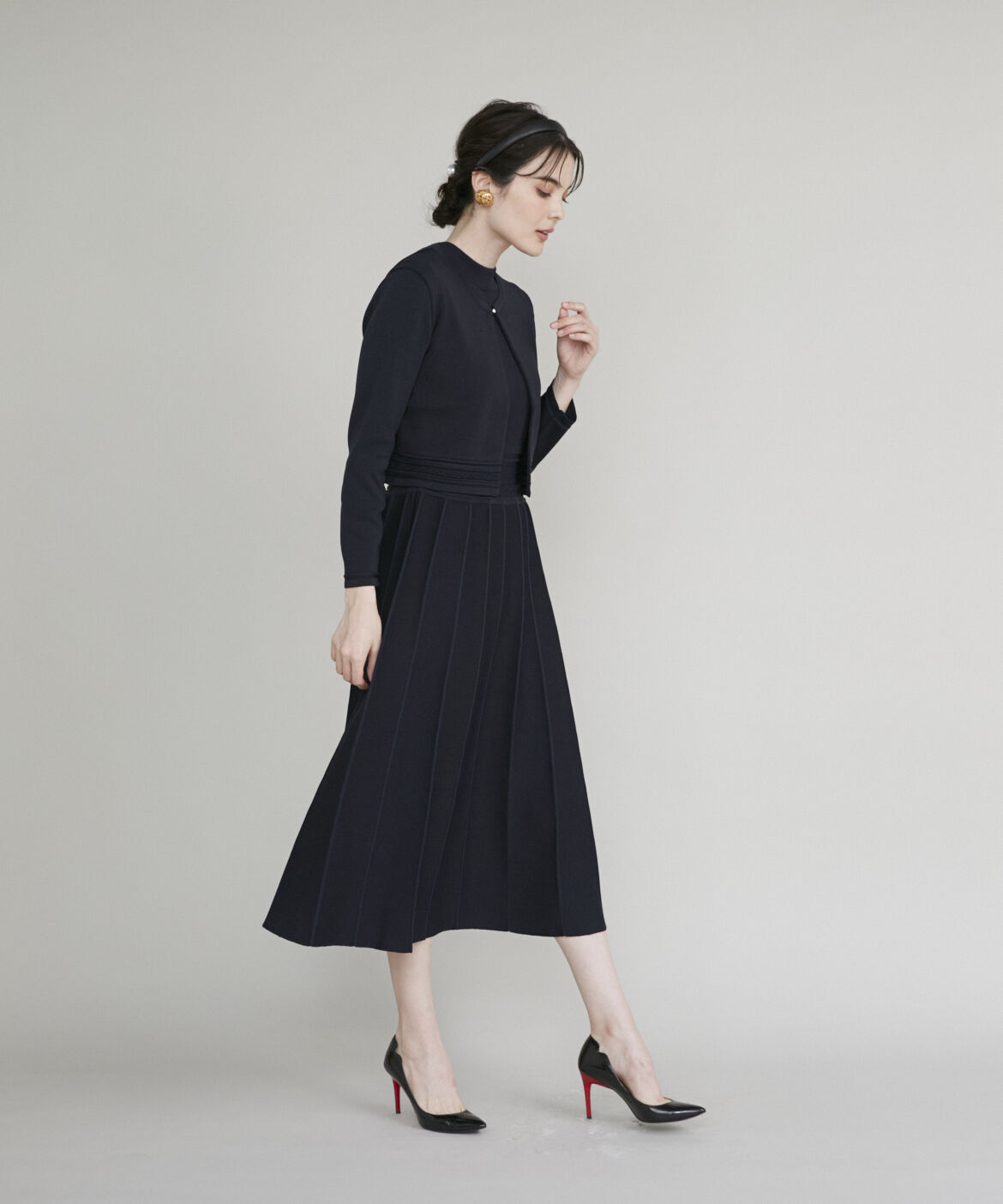 Maglie le cassetto「《M Maglie le cassetto》バイカラーニットワンピース」|ワンピース|