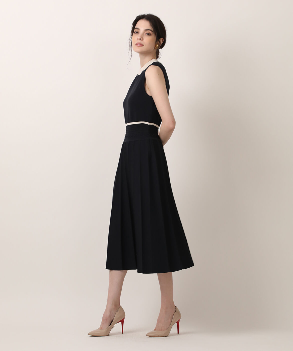 Maglie le cassetto「《M Maglie le cassetto》バイカラーニットワンピース」|ワンピース|