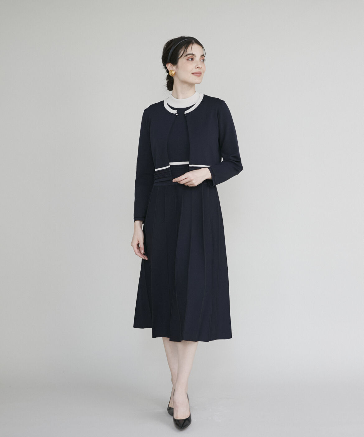 Maglie le cassetto「《M Maglie le cassetto》バイカラーニットワンピース」|ワンピース|