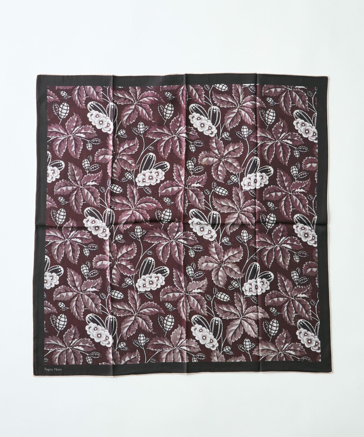 INED「《SUPERIOR CLOSET》Classical Bordeaux Bloom Scarf《Tapis Noir》」|バンダナ・スカーフ|