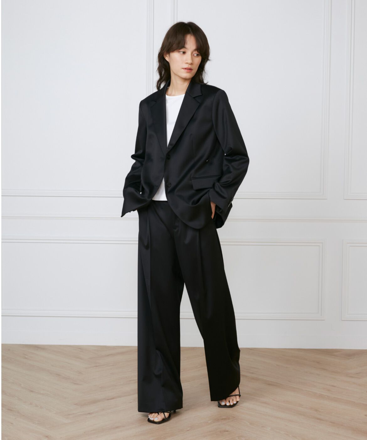 INED「《大きいサイズ》タックワイドパンツ《la veille by SUPERIOR CLOSET》」|その他|