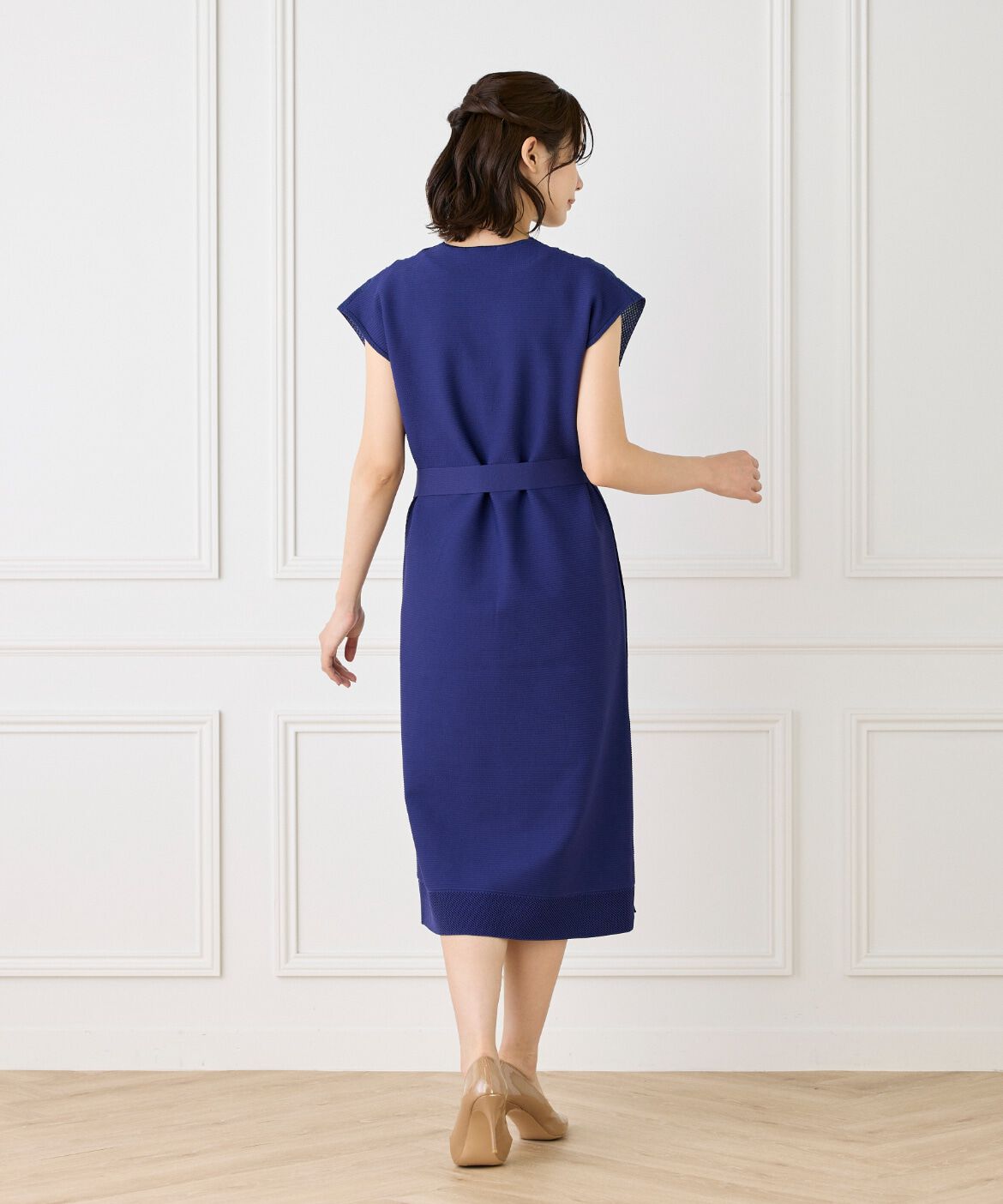 ef-de Black「シアーアーガイル サックワンピース」|ワンピース|