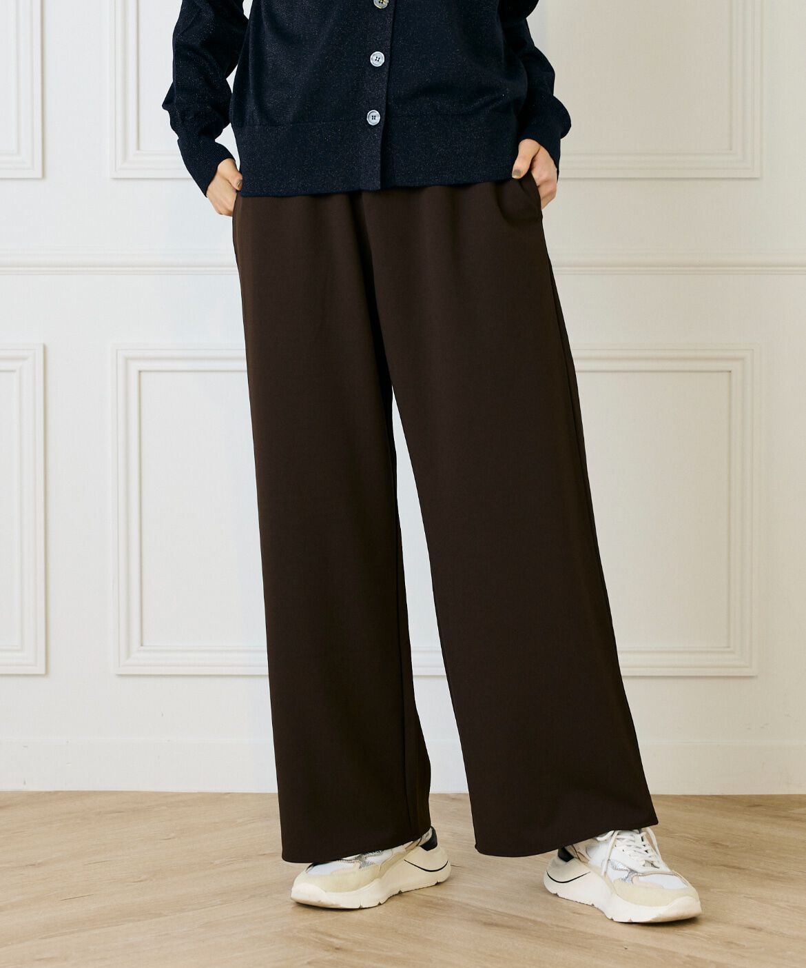 DAY by DAY it&rsquo;s international「ジョーゼットジャージーイージーワイドストレートパンツ」|その他|ブラウン