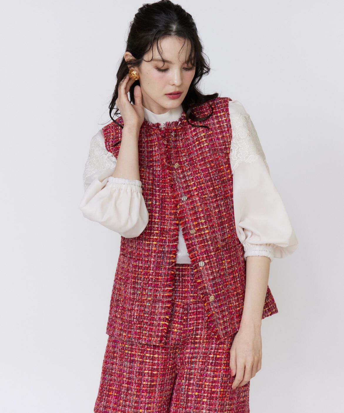 Maglie le cassetto「《M Maglie le cassetto》カンポーレツイードジレ」|ダウンベスト・ベスト|