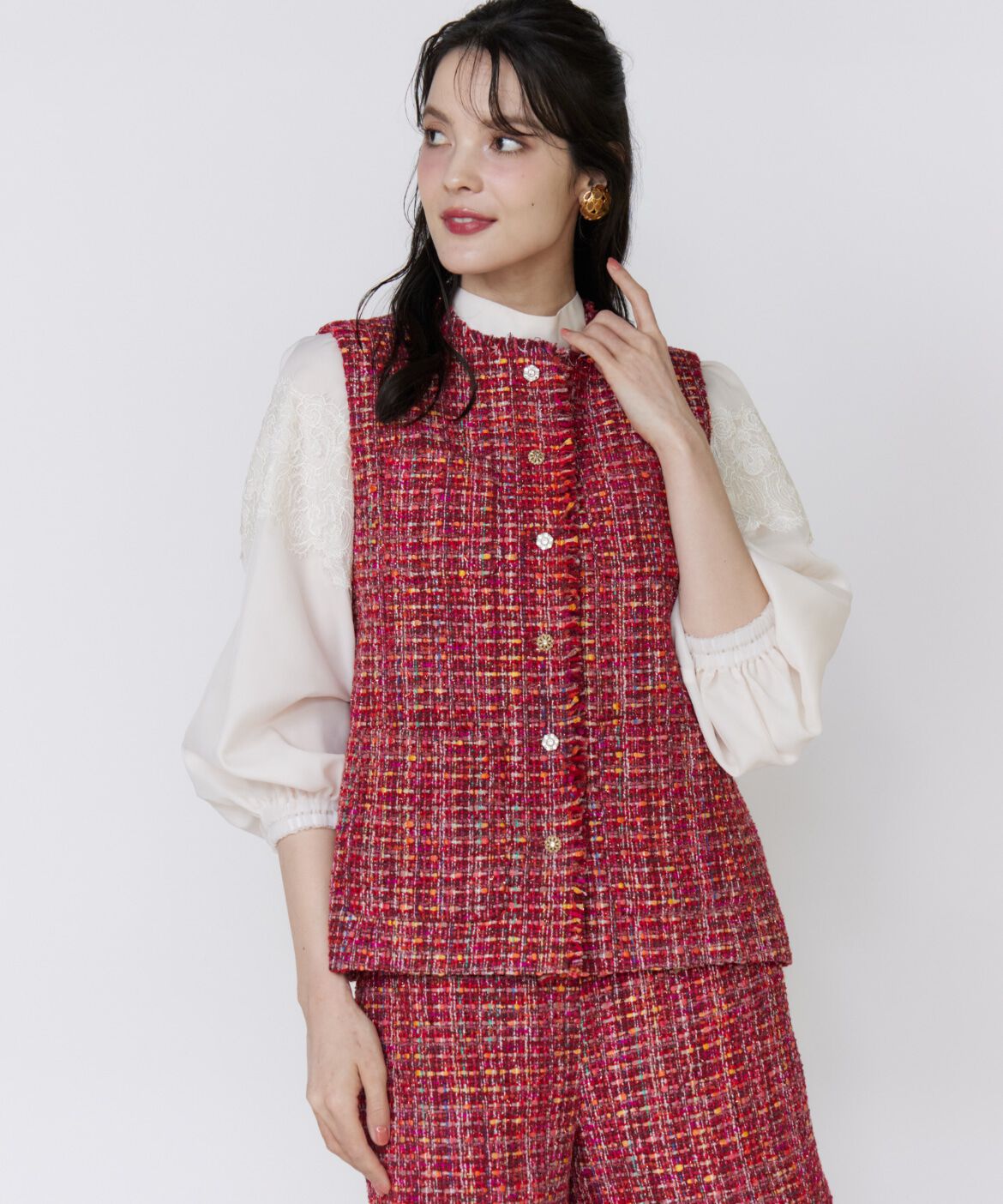 Maglie le cassetto「《M Maglie le cassetto》カンポーレツイードジレ」|ダウンベスト・ベスト|