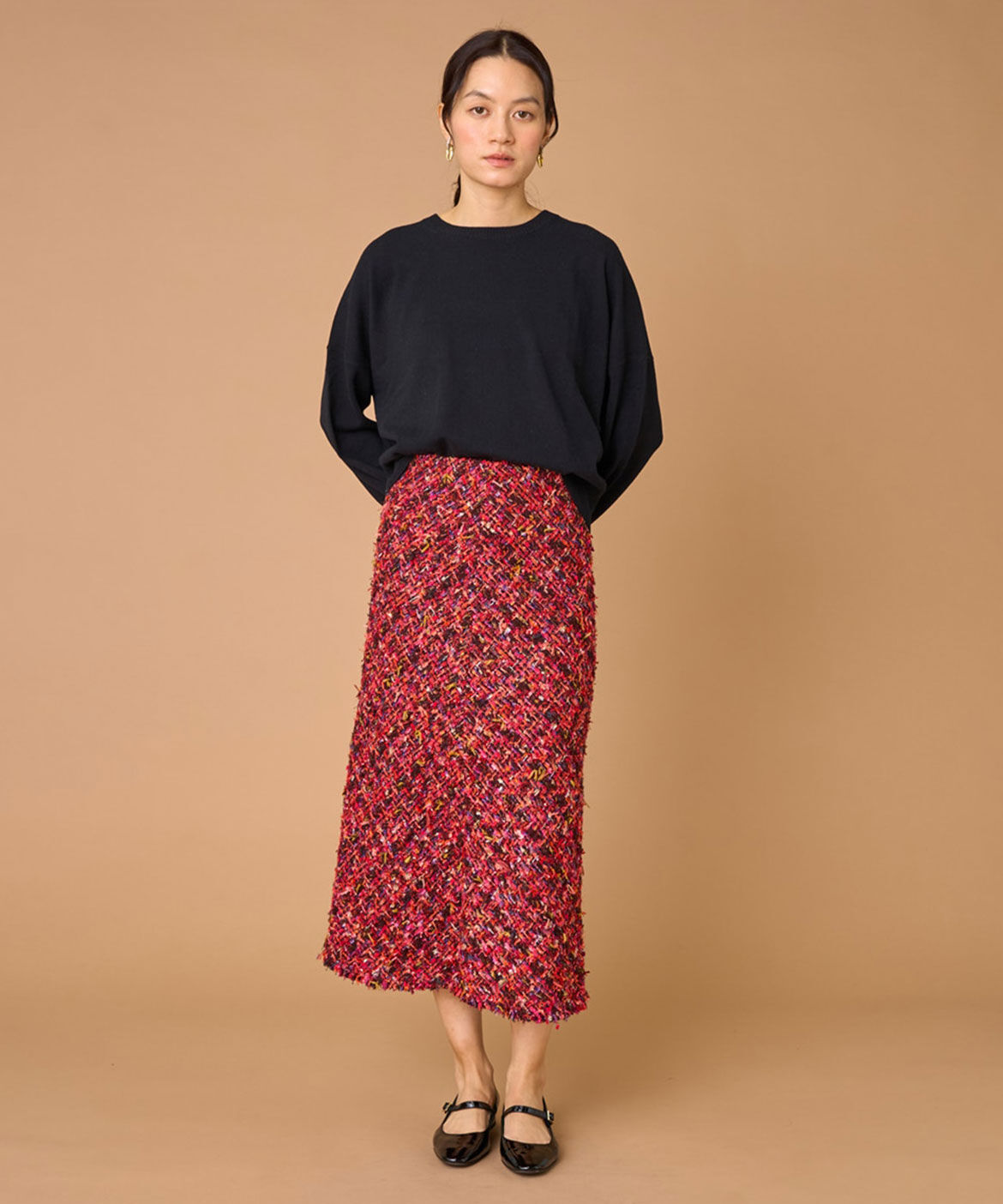 INED「《大きいサイズ》ツイードスカート《TOURNIER/トゥルニエ》」|スカート|