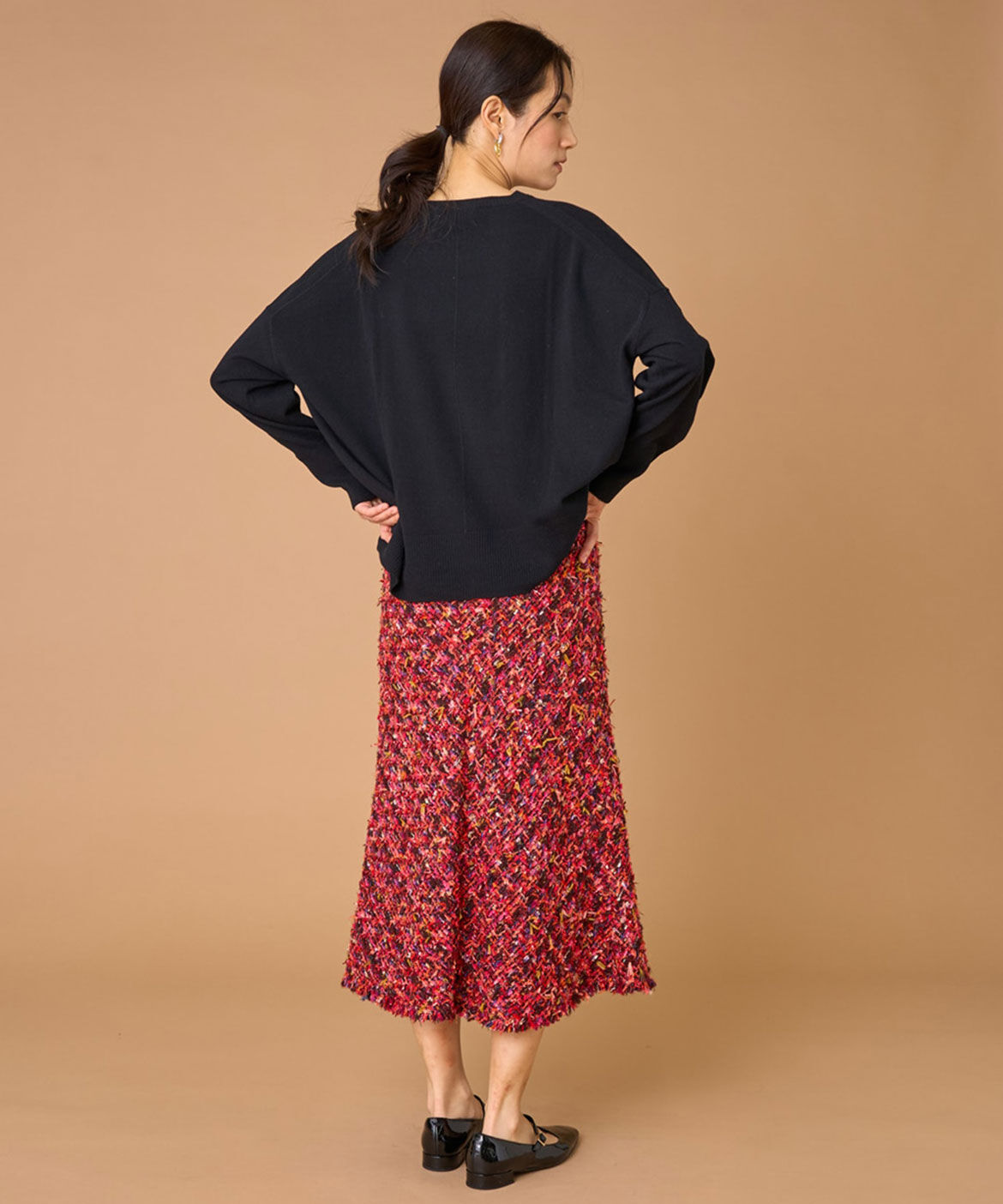 INED「《大きいサイズ》ツイードスカート《TOURNIER/トゥルニエ》」|スカート|