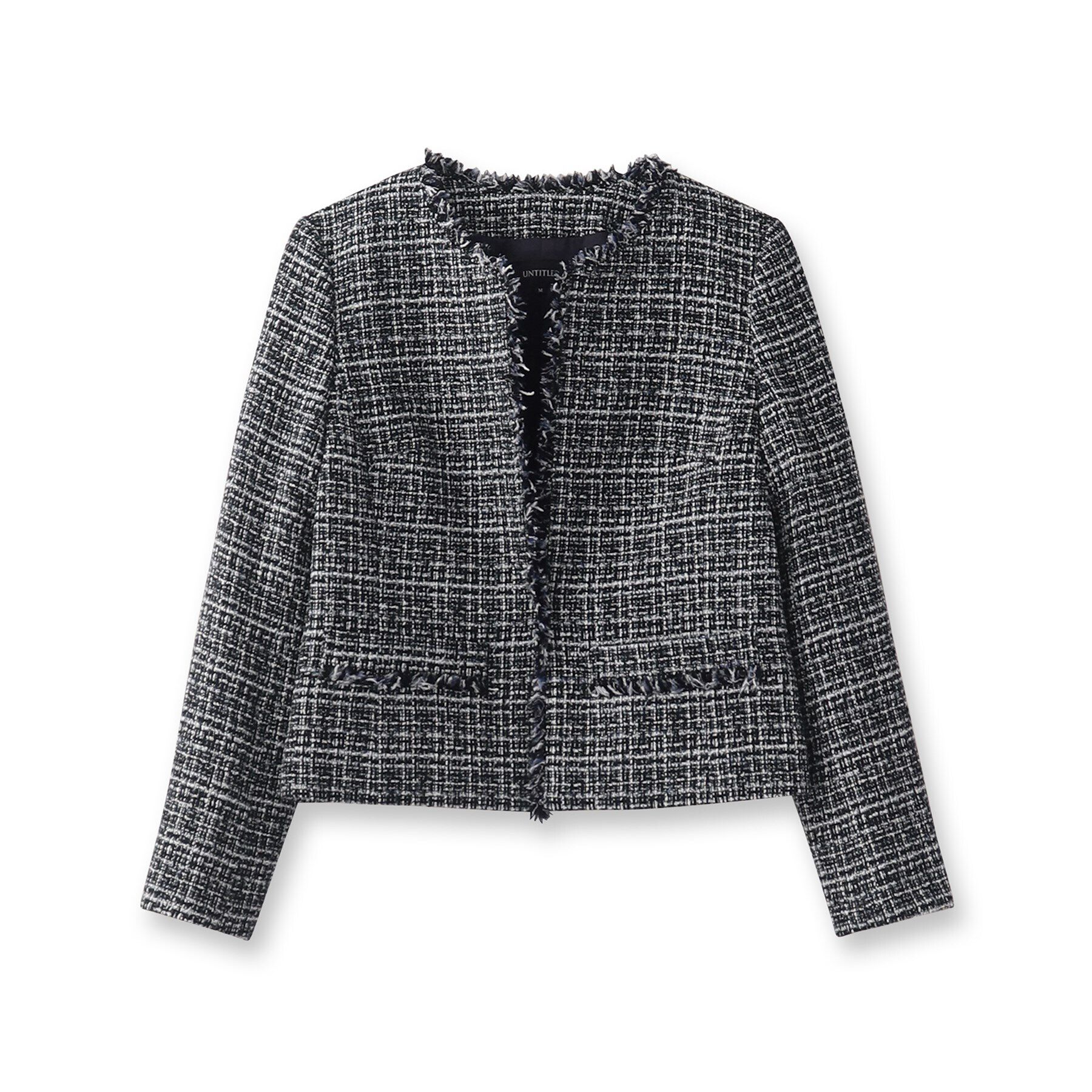 UNTITLED「【入卒/セレモニー/通勤】ラメツイード ノーカラージャケット」|ノーカラージャケット|