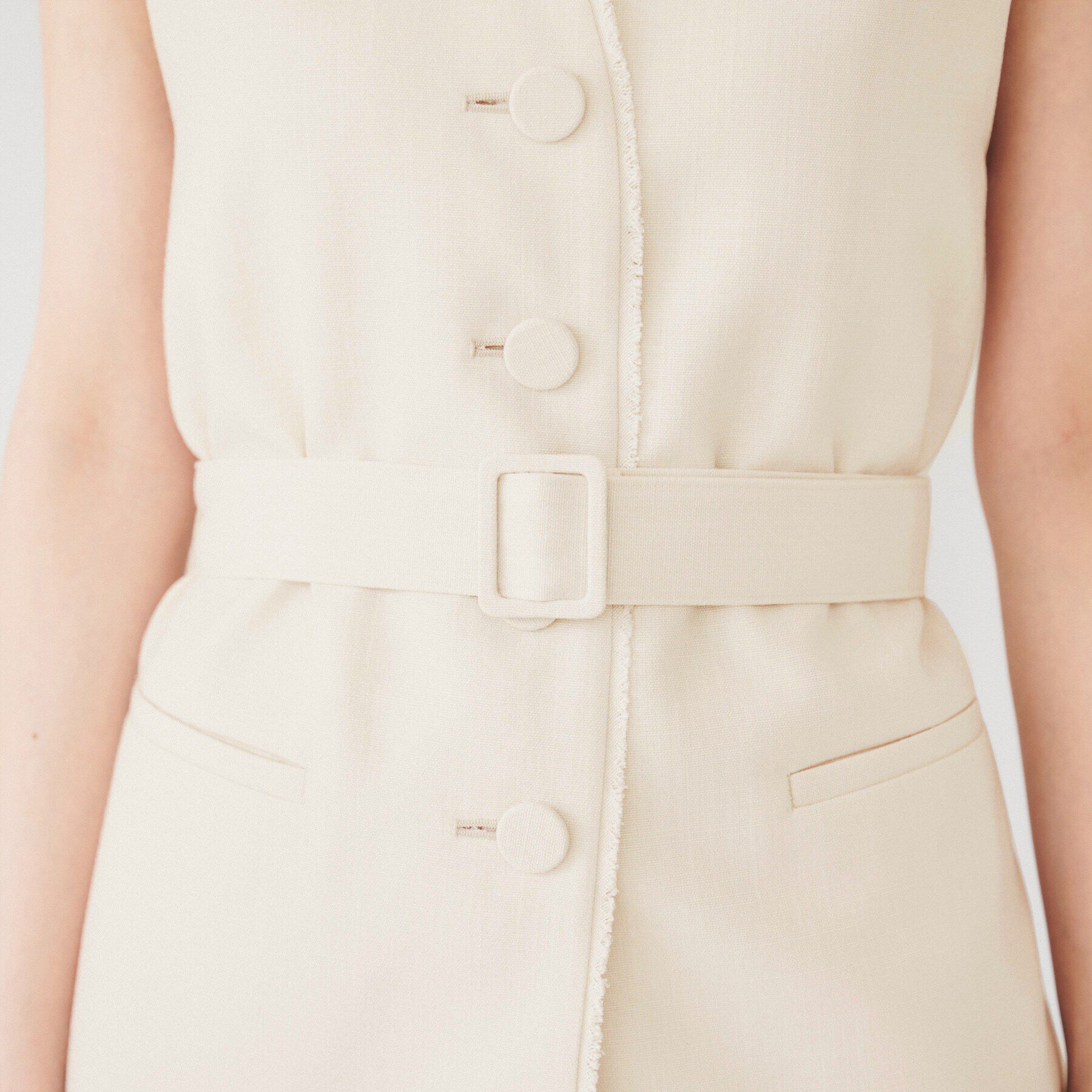 UNTITLED「【セットアップ可能】リネンライクキャンバス ジレ」|ベスト・ジレ|