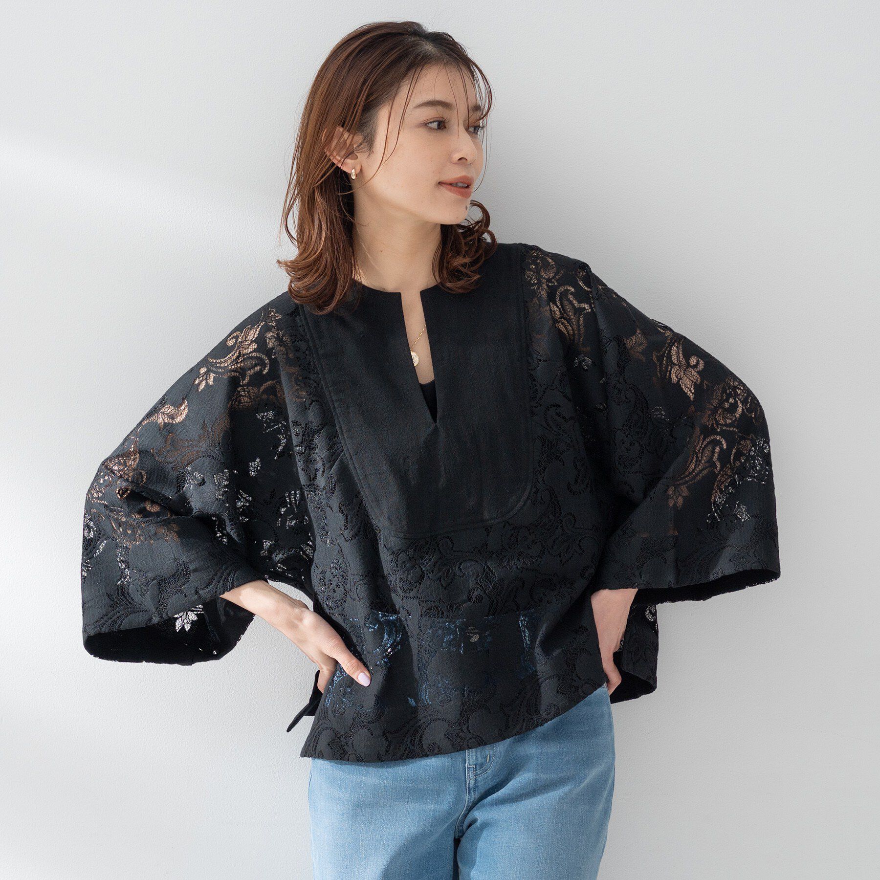 UNTITLED「【Munich】ドッキングブラウス」|シャツ・ブラウス|ブラック(019)