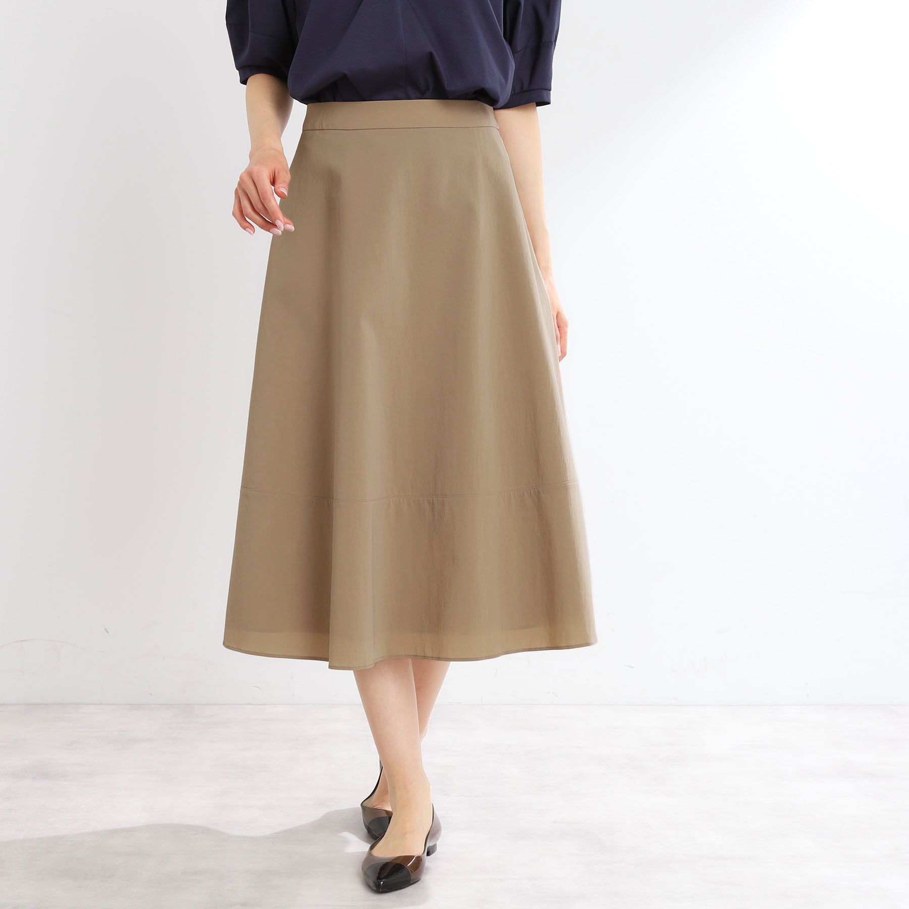 Reflect「【マシンウォッシュ可／撥水／雨の日OK！】レインシリーズフレアスカート」|スカート|キャメルブラウン(0