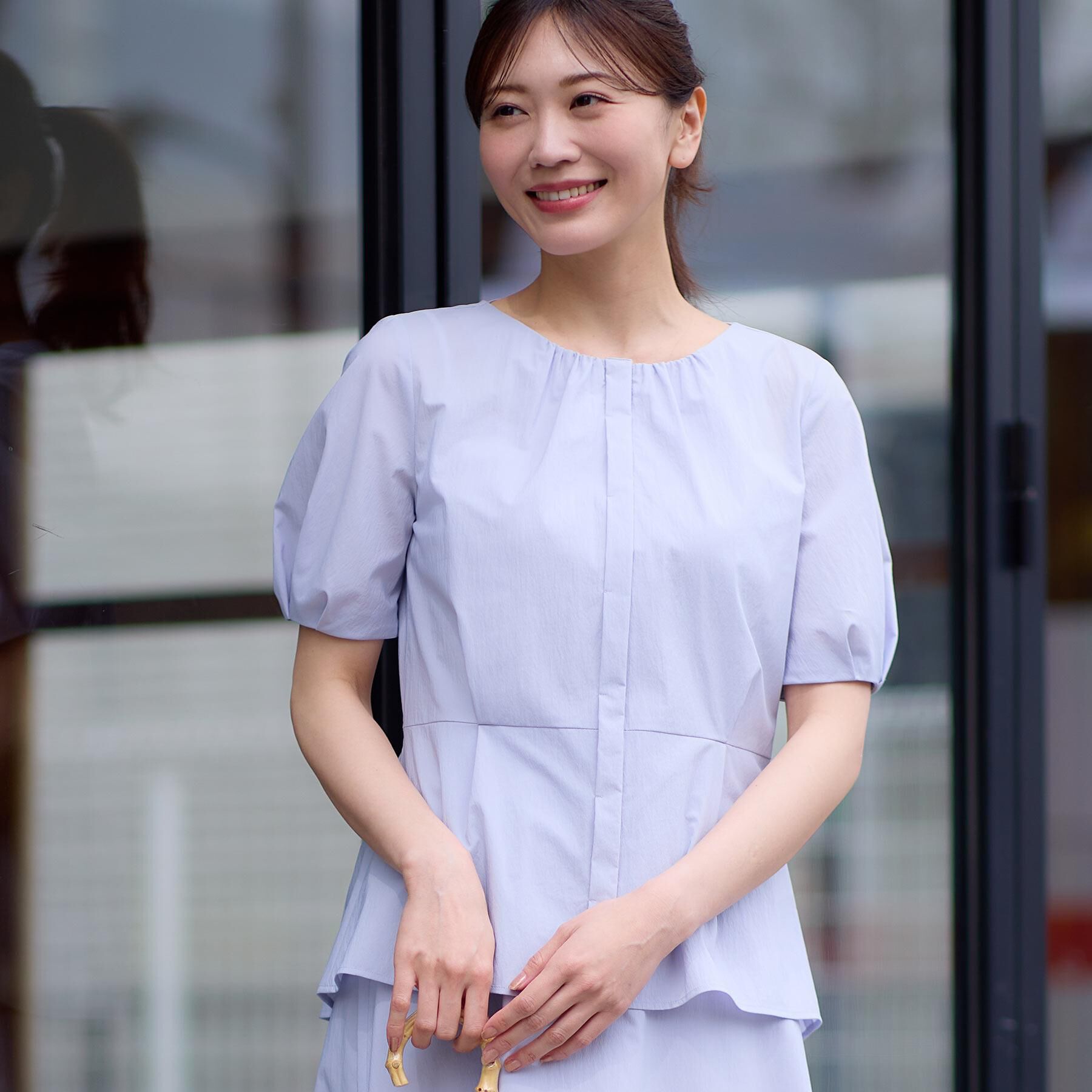 Reflect「【マシンウォッシュ可／撥水／雨の日OK！】レインシリーズブラウス」|シャツ・ブラウス|ラベンダー(080)