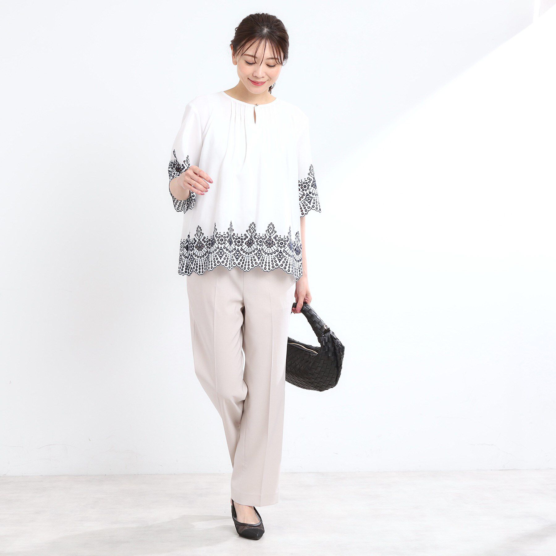 Reflect「【洗える／シワになりにくい】エンブロイダリーブラウス」|シャツ・ブラウス|