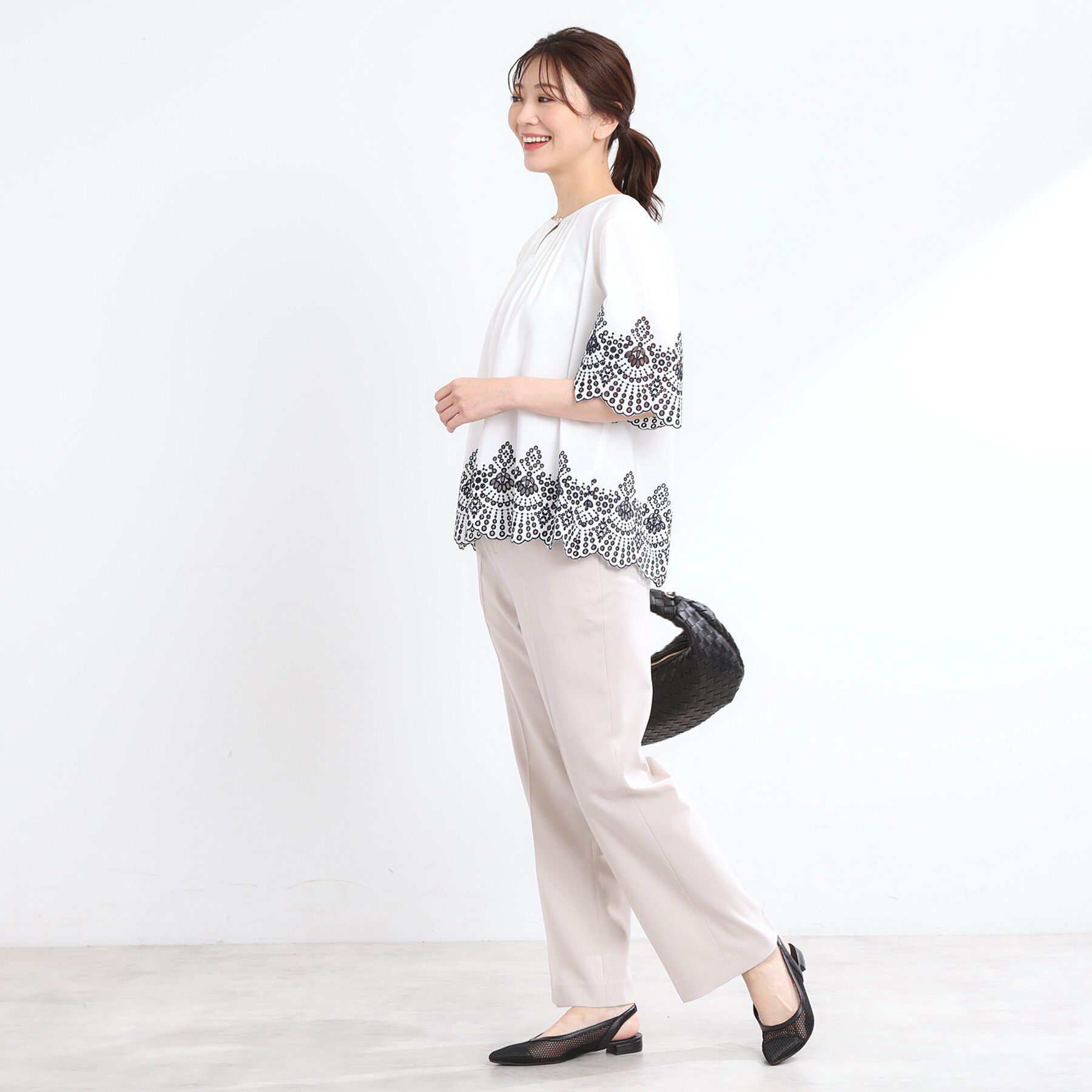 Reflect「【洗える／シワになりにくい】エンブロイダリーブラウス」|シャツ・ブラウス|