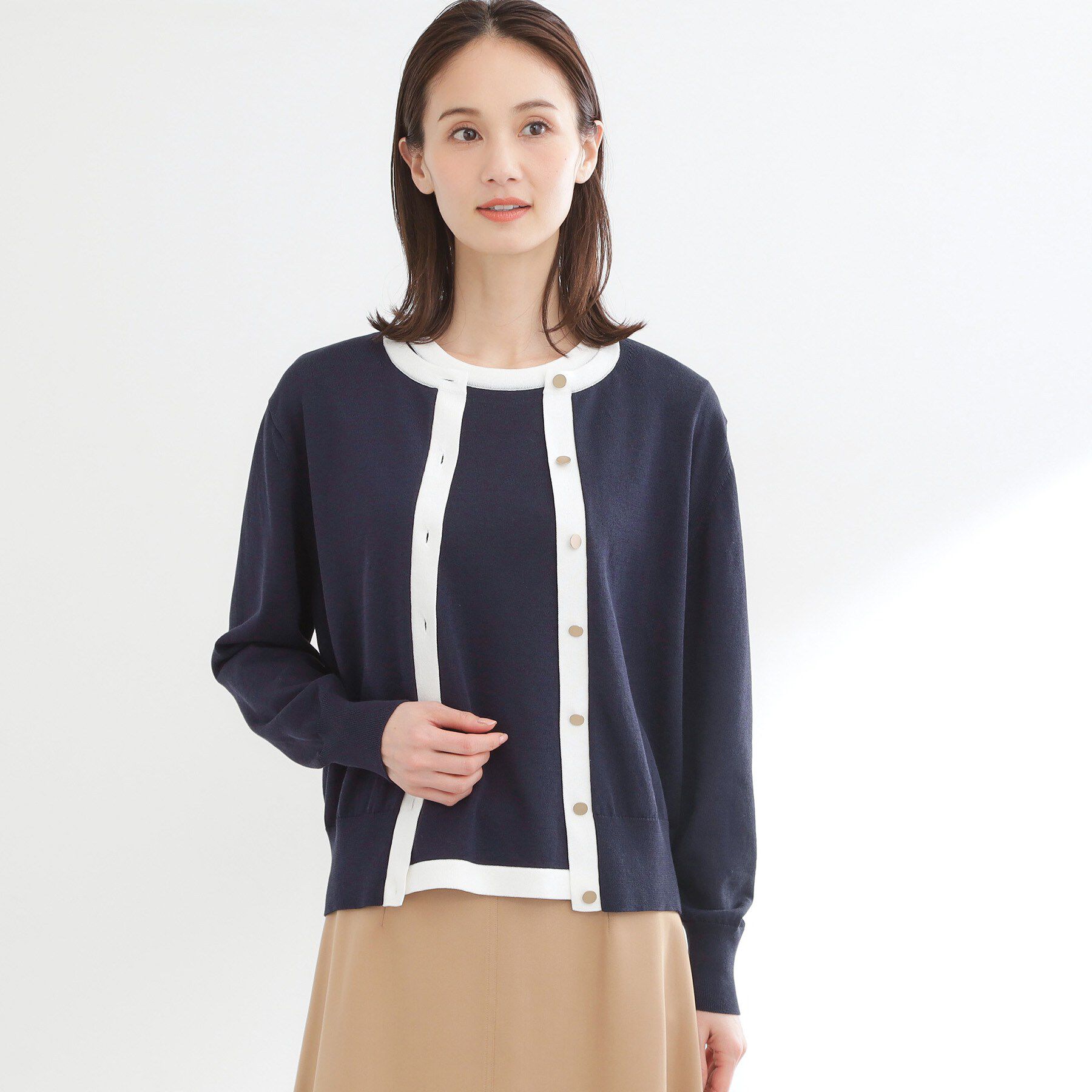 Reflect「【アンサンブル可】バイカラーカーディガン」|カーディガン|