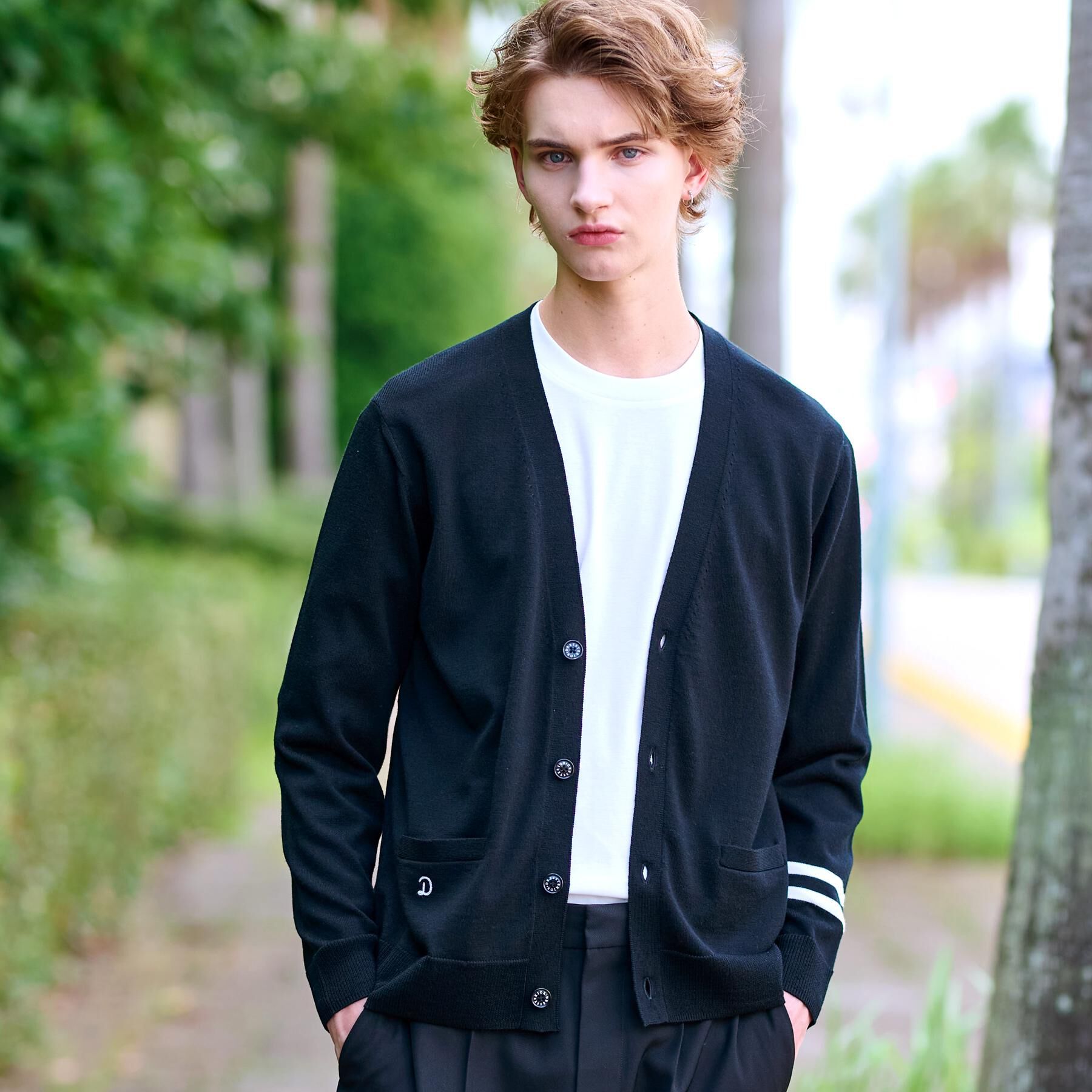 DRESSTERIOR「ウォッシャブルファインメリノ ニットカーデ」|カーディガン|ブラック(019)