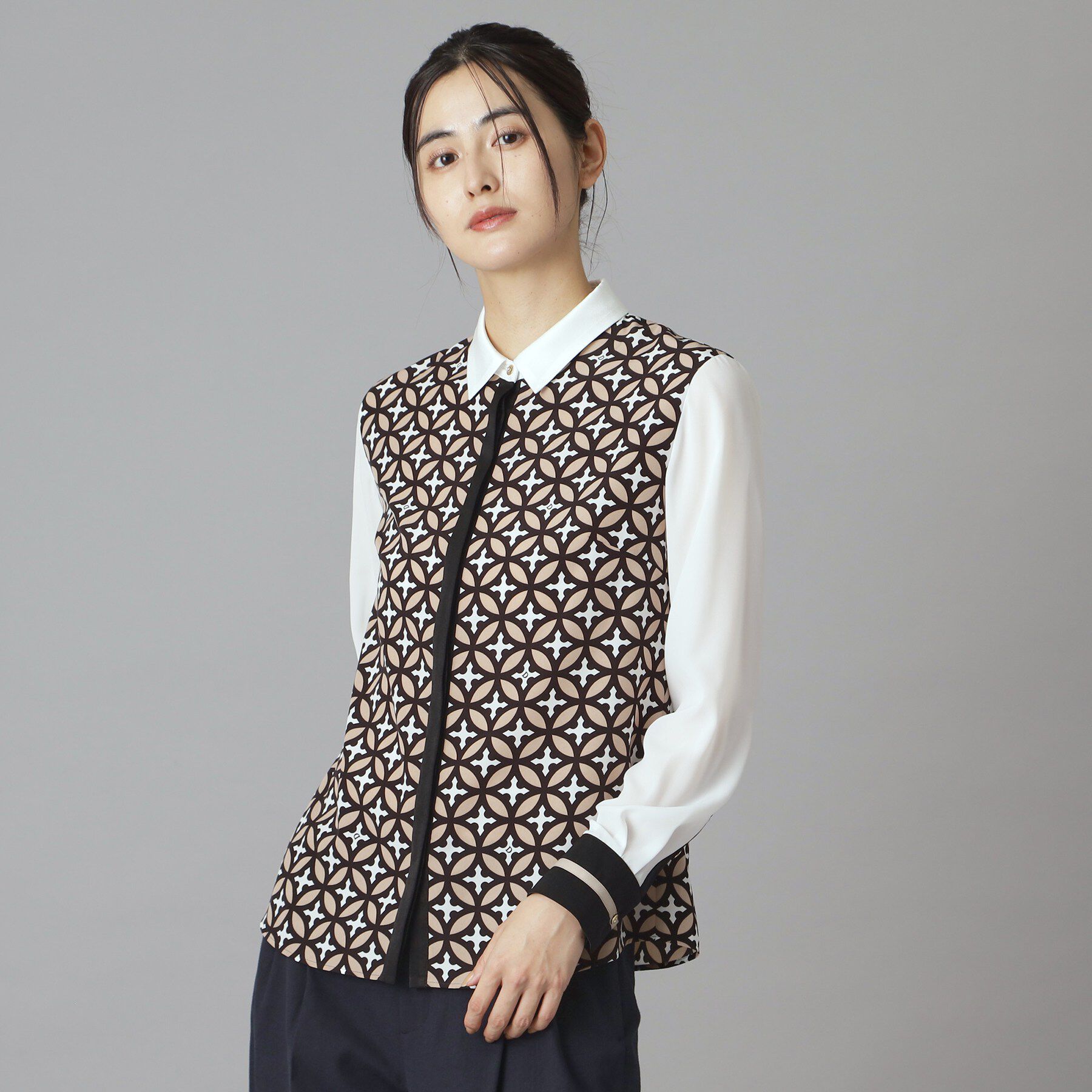 DRESSTERIOR「オーバーラップサークルコンビシャツ」|シャツ・ブラウス|