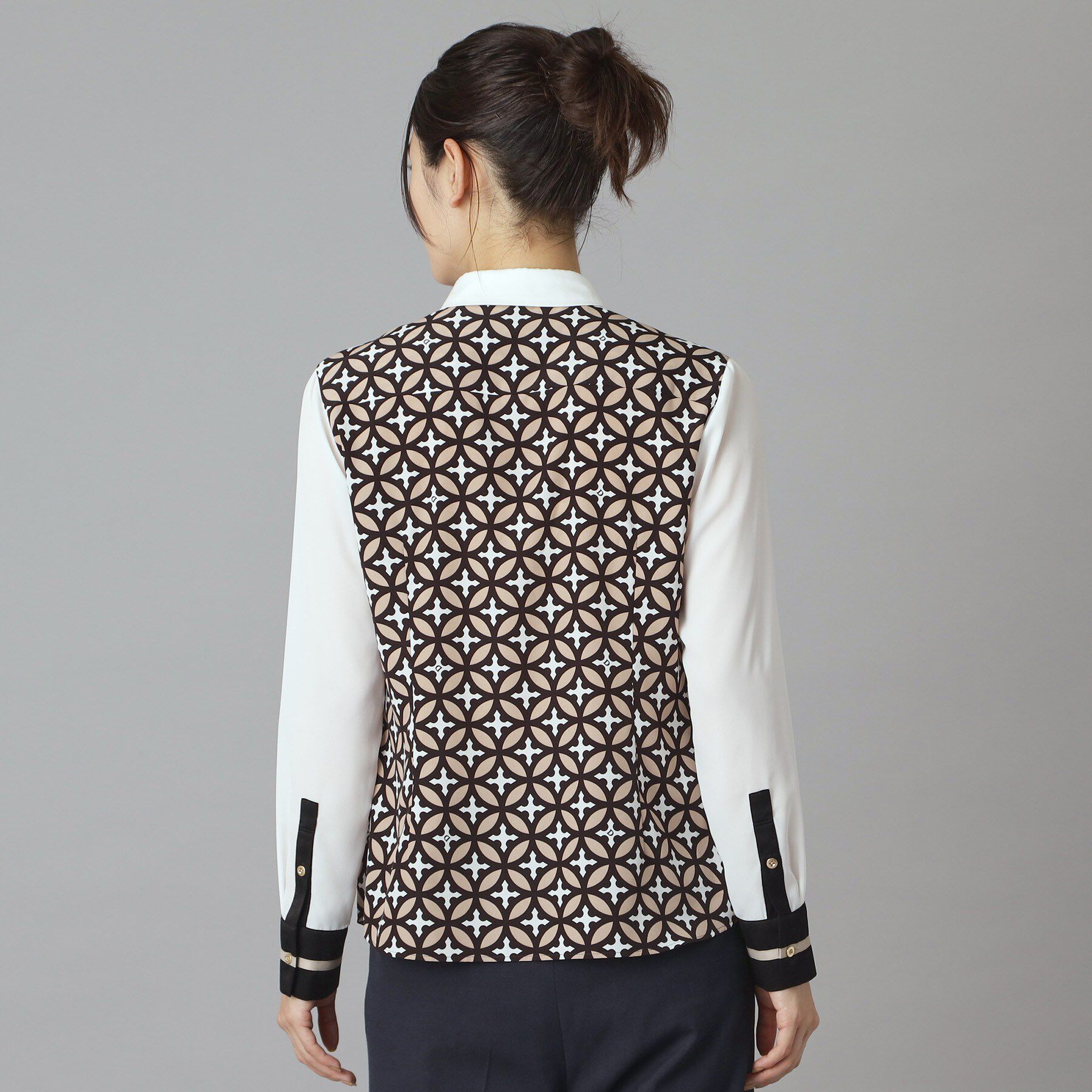 DRESSTERIOR「オーバーラップサークルコンビシャツ」|シャツ・ブラウス|