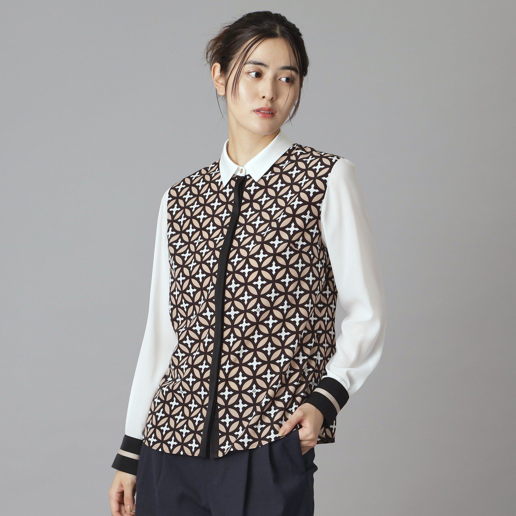 DRESSTERIOR「オーバーラップサークルコンビシャツ」|シャツ・ブラウス|