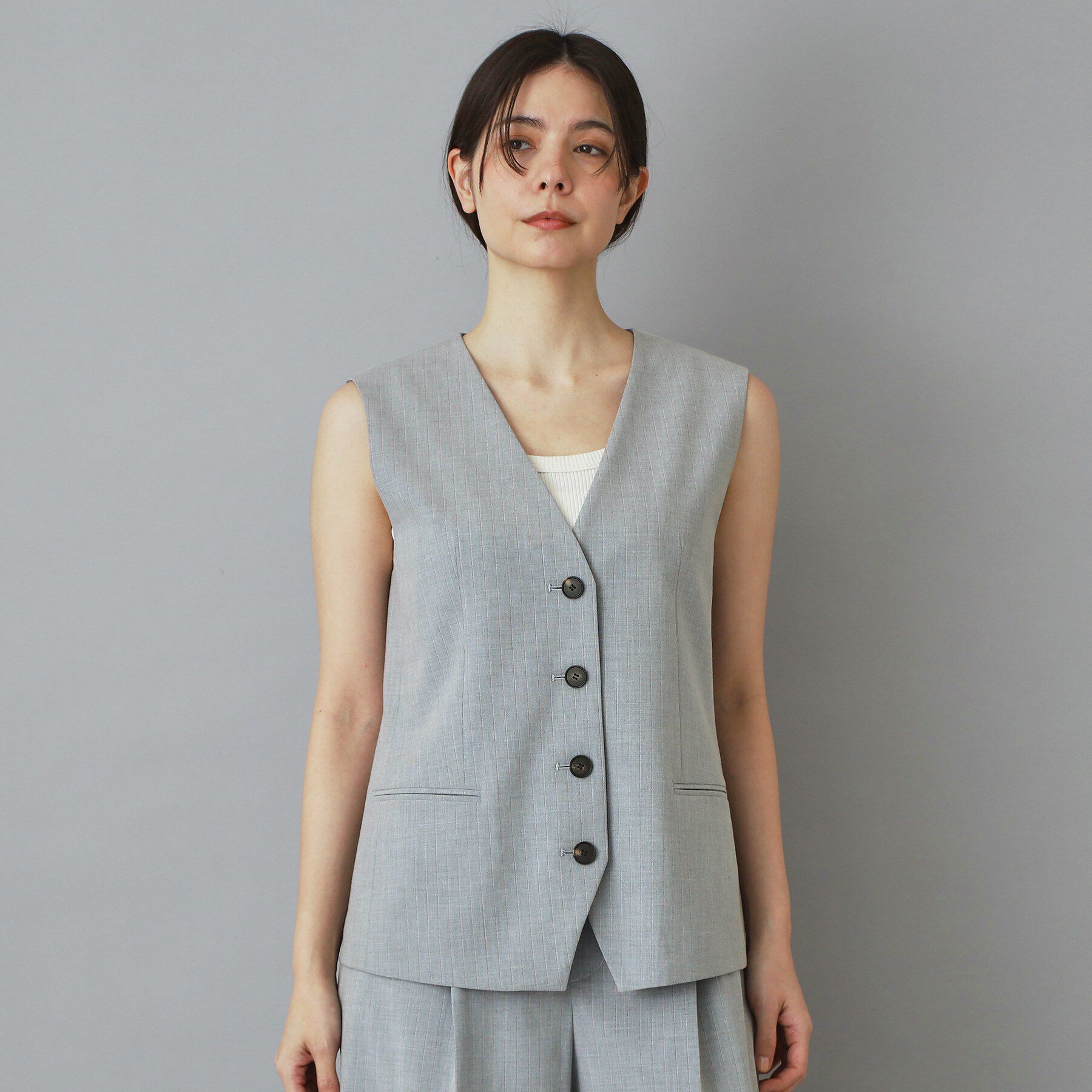 DRESSTERIOR「【セットアップ可】セットアップストライプジレ」|ベスト・ジレ|