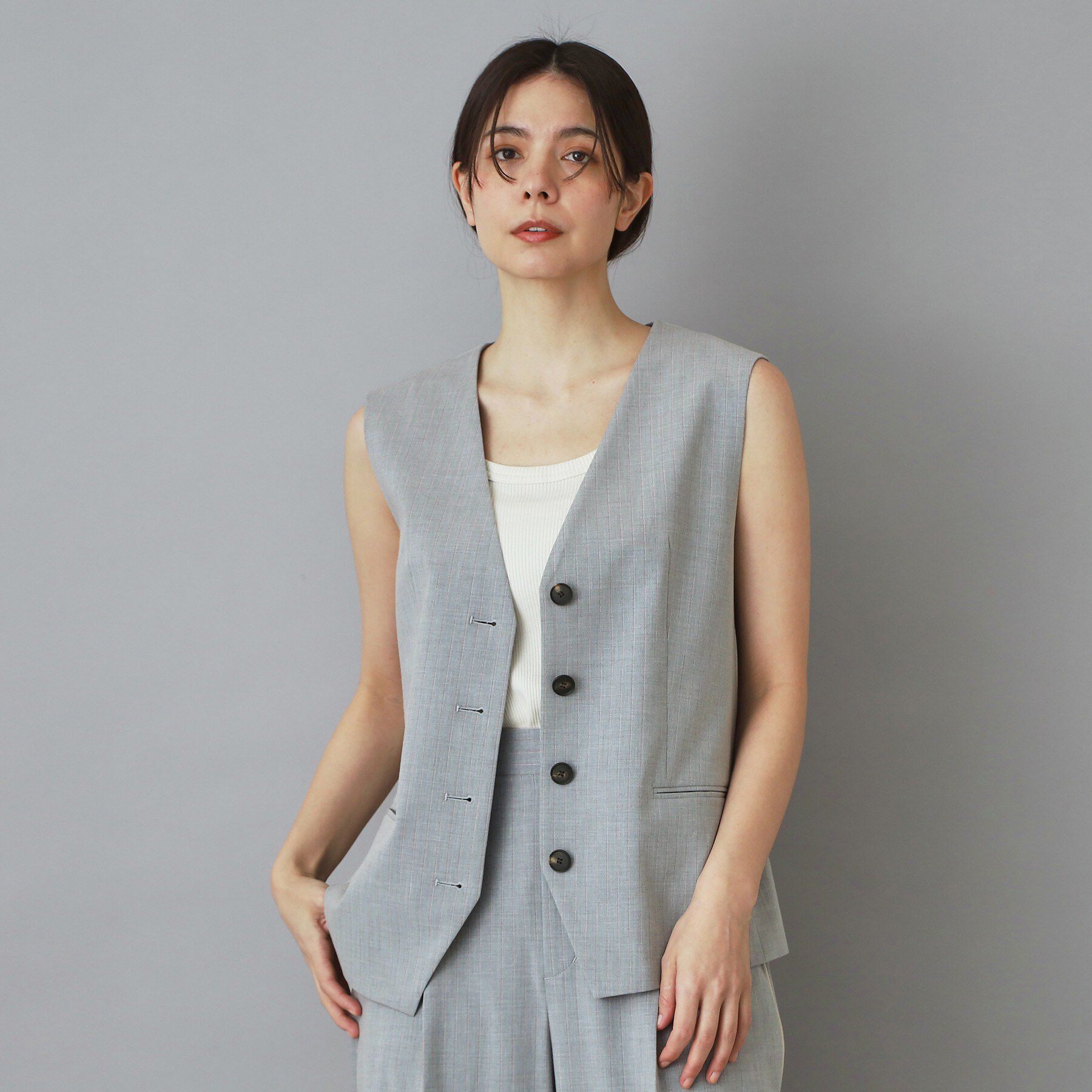 DRESSTERIOR「【セットアップ可】セットアップストライプジレ」|ベスト・ジレ|