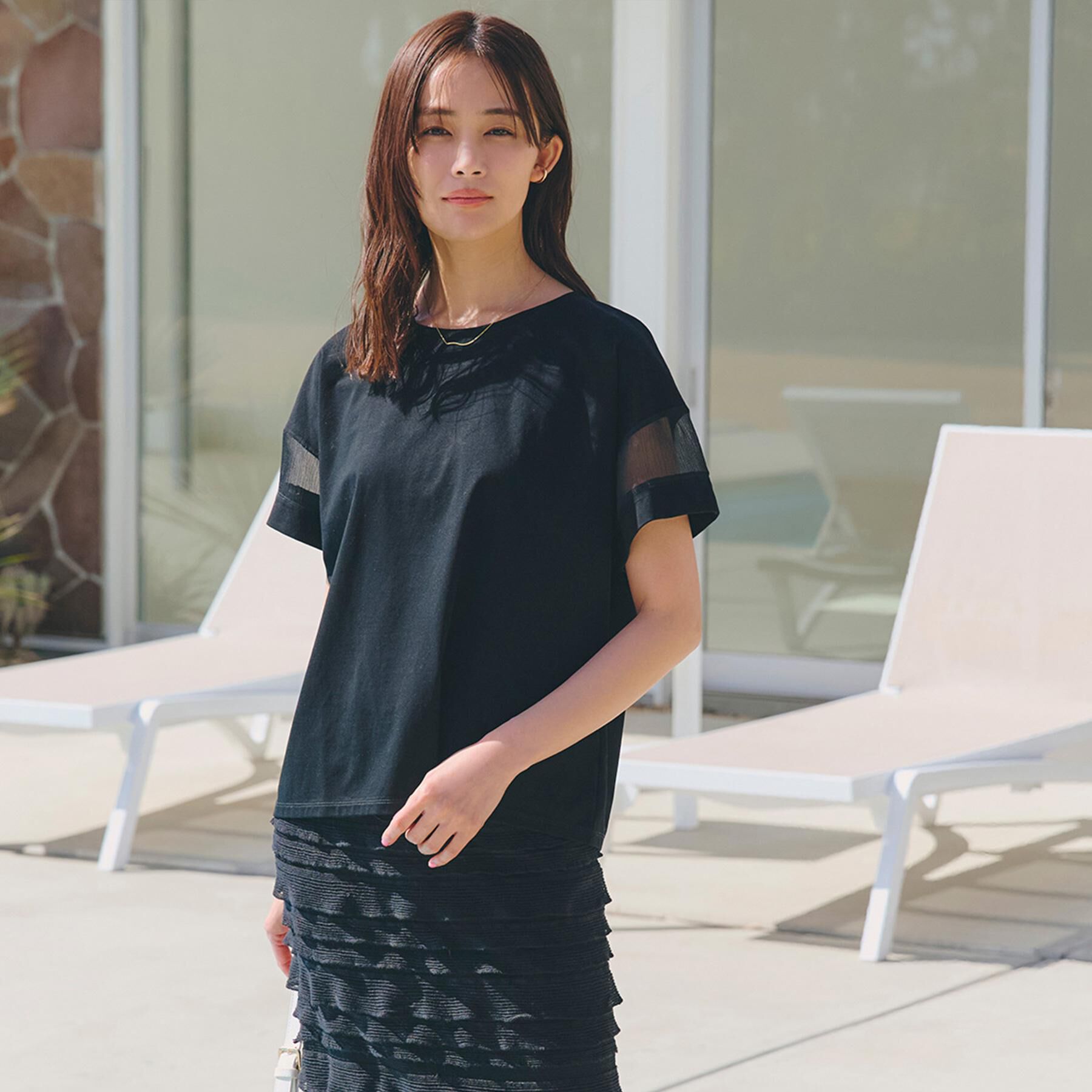 grove「【UVカット・接触冷感】シアードッキングTシャツ」|Tシャツ・カットソー|ブラック(019)