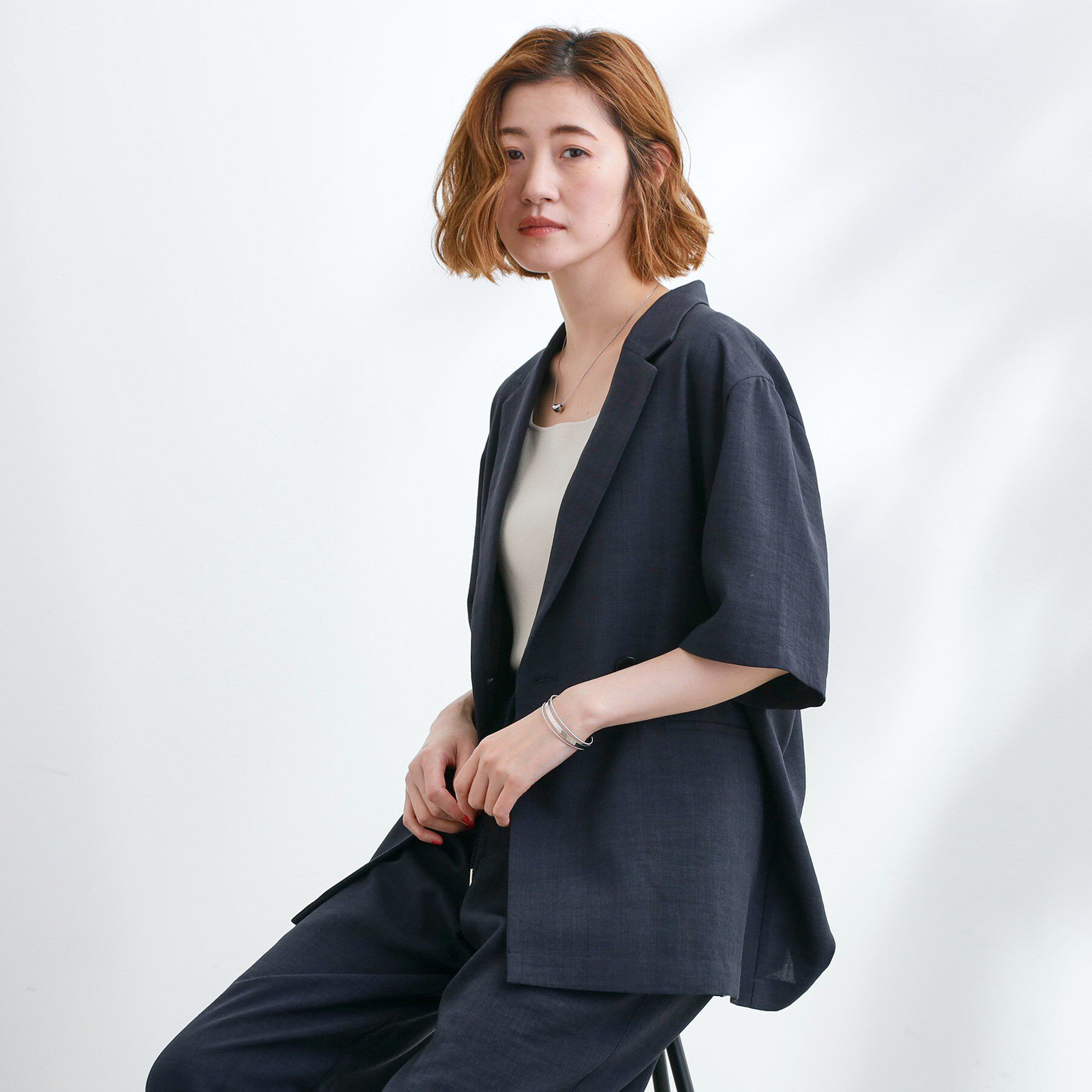 grove「軽やかに羽織れて、きちんと見え ハーフスリーブテーラードジャケット」|テーラードジャケット|