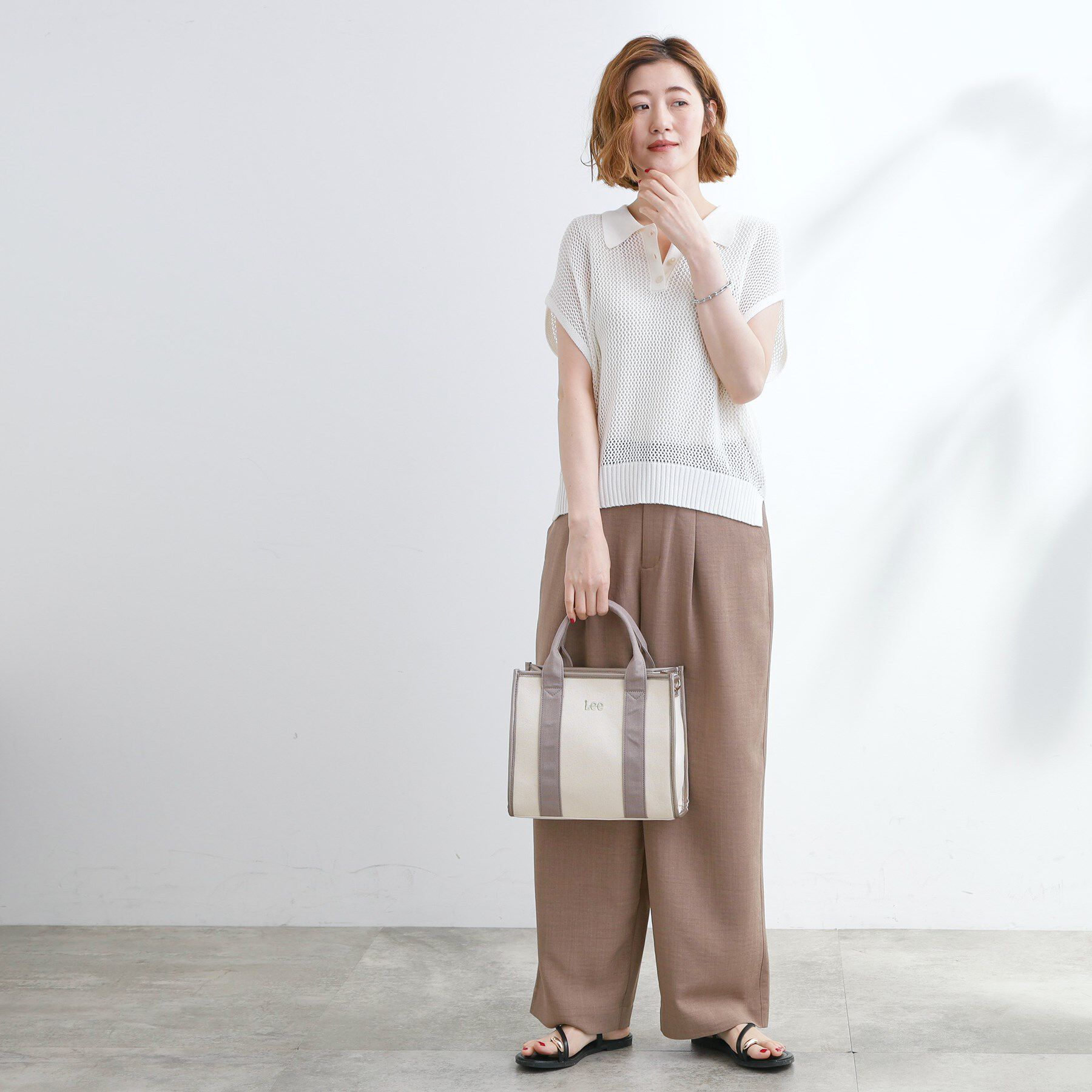 grove「【Lee別注】パイピングスクエア2WAYトート」|トートバッグ|